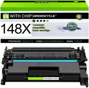 greencycle 148X with Chip Toner Cartridge Replacement Compatible for HP 148X Black Toner Cartridge W1480X Work with Laser Jet Pro 4001dw 4001dn 4001n MFP 4101fdw 4101fdn Ink Cartridge(1PCS,with Chip)