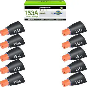 GREENCYCLE W1530A Compatible Toner Cartridge Replacement for HP W1530A 153A Toner Cartridge use for Laser jet Tank 1504 1504w 2504 2504dw MFP 2604dw 2606 2606dw Printer(10 Pack,Black)