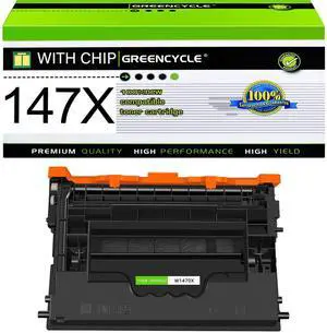 greencycle 147X with Chip Toner Cartridge Replacement Compatible for HP 147X Black Toner Cartridge W1470X Work with Laser Jet Enterprise M611 M612 MFP M634 M635 M636 Series(1PCS,with Chip)