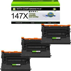 greencycle 147X with Chip Toner Cartridge Replacement Compatible for HP 147X Black Toner Cartridge W1470X Work with Laser Jet Enterprise M611 M612 MFP M634 M635 M636 Series(3PCS,with Chip) greencycle 147X with Chip Toner Cartridge Replacement Compatible for HP 147X Black Toner Cartridge W1470X Work with Laser Jet Enterprise M611 M612 MFP M634 M635 M636 Series(3PCS,with Chip)