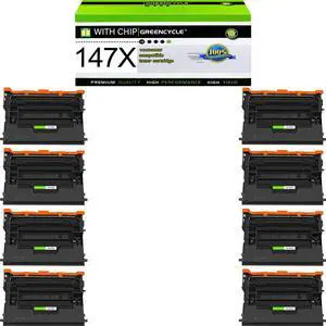 greencycle 147X with Chip Toner Cartridge Replacement Compatible for HP 147X Black Toner Cartridge W1470X Work with Laser Jet Enterprise M611 M612 MFP M634 M635 M636 Series(8PCS,with Chip) greencycle 147X with Chip Toner Cartridge Replacement Compatible for HP 147X Black Toner Cartridge W1470X Work with Laser Jet Enterprise M611 M612 MFP M634 M635 M636 Series(8PCS,with Chip)