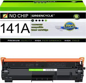 greencycle 141A No Chip Compatible for HP 141A Black Toner Cartridge W1410A Work with Laser Jet M110w M140w MFP M139w(1PCS,No Chip requires manual installation of an OEM chip for operation)