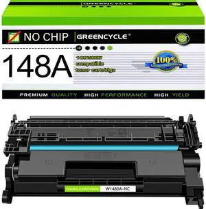 greencycle 148A No Chip Ink Cartridge[Requires Manual Installation of OEM chip] Compatible for HP 148A Black Toner Cartridge Work with Laser Jet Pro 4001dw 4001dn 4001n 4101fdw 4101fdn(1PCS,No Chip)