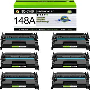 greencycle 148A No Chip Ink Cartridge[Requires Manual Installation of OEM chip] Compatible for HP 148A Black Toner Cartridge Work with Laser Jet Pro 4001dw 4001dn 4001n 4101fdw 4101fdn(6PCS,No Chip)