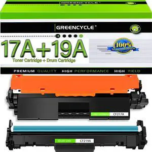 GREENCYCLE Compatible Toner Cartridges & Drum Replacement for HP CF217A 17A Toner & CF219A 19A Drum Unit Use for Laser jet Pro MFP M130a M130fn M130fw M130nw M102a M102w Printer(1 Toner + 1 Drum)