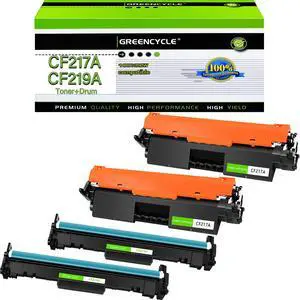GREENCYCLE Compatible Toner Cartridges & Drum Replacement for HP CF217A 17A Toner & CF219A 19A Drum Unit Use for Laser jet Pro MFP M130a M130fn M130fw M130nw M102a M102w Printer(2 Toner + 2 Drum)