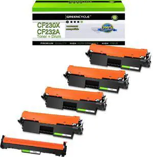 GREENCYCLE Compatible Toner Cartridge & Drum Replacement for HP CF230X Toner & CF232A Drum Cartridge Use for Laser jet Pro MFP M227fdw M227fdn M227sdn M203dn M203dw M203d(30X 4Toner + 32A 1Drum)
