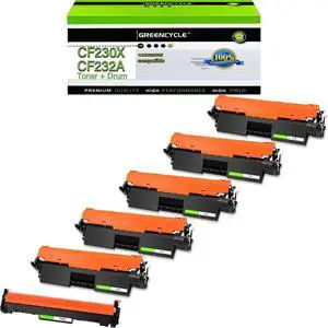 GREENCYCLE Compatible Toner Cartridge & Drum Replacement for HP CF230X Toner & CF232A Drum Cartridge Use for Laser jet Pro MFP M227fdw M227fdn M227sdn M203dn M203dw M203d(30X 5Toner + 32A 1Drum)