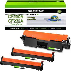 GREENCYCLE 1-pack CF230A Compatible Toner Cartridge & 2-pack CF232A Drum Replacement for HP 30A Toner & 32A Drum Use for Laser jet Pro MFP M227fdw M227fdn M227sdn M203dn M203dw M203d(1Toner + 1Drum)
