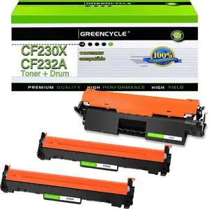 GREENCYCLE Compatible Toner Cartridge & Drum Replacement for HP CF230X Toner & CF232A Drum Cartridge Use for Laser jet Pro MFP M227fdw M227fdn M227sdn M203dn M203dw M203d(30X 1Toner + 32A 2Drum)