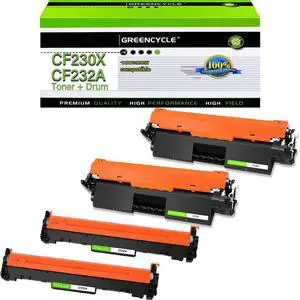 GREENCYCLE Compatible Toner Cartridge & Drum Replacement for HP CF230X Toner & CF232A Drum Cartridge Use for Laser jet Pro MFP M227fdw M227fdn M227sdn M203dn M203dw M203d(30X 2Toner + 32A 2Drum)