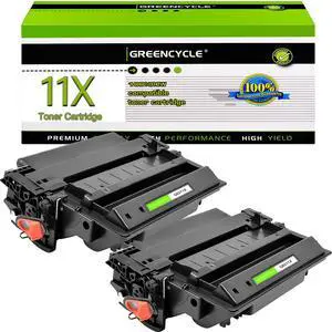 GREENCYCLE High-yield Compatible Toner Cartridge Replacement for HP 11X Q6511X work with Laser Jet 2400 2410 2410n 2420 2420d 2420n 2420dn 2420dtn 2430 2430n 2430tn 2430dtn Printer (Black,2-Pack)