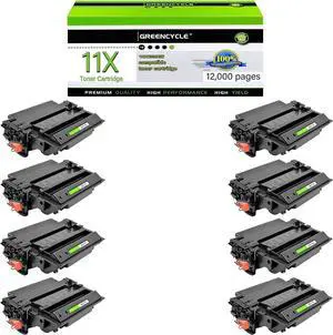 GREENCYCLE High-yield Compatible Toner Cartridge Replacement for HP 11X Q6511X work with Laser Jet 2400 2410 2410n 2420 2420d 2420n 2420dn 2420dtn 2430 2430n 2430tn 2430dtn Printer (Black,8-Pack)