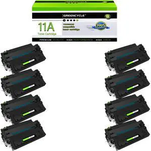 GREENCYCLE High-yield Compatible Toner Cartridge Replacement for HP 11A Q6511A work with Laser Jet 2400 2410 2410n 2420 2420d 2420n 2420dn 2420dtn 2430 2430n 2430tn 2430dtn Printer (Black,8-Pack)