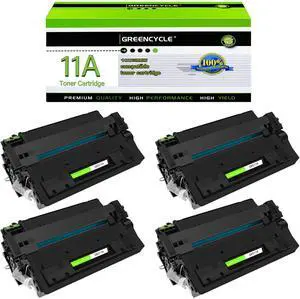 GREENCYCLE High-yield Compatible Toner Cartridge Replacement for HP 11A Q6511A work with Laser Jet 2400 2410 2410n 2420 2420d 2420n 2420dn 2420dtn 2430 2430n 2430tn 2430dtn Printer (Black,4-Pack)