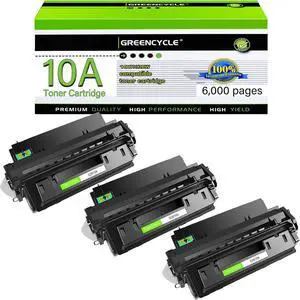 GREENCYCLE High-yield Compatible Toner Cartridge Replacement for HP 10A Q2610A work with Laser Jet 2300 2300L 2300n 2300d 2300dn 2300dtn Printer (Black,3-Pack)