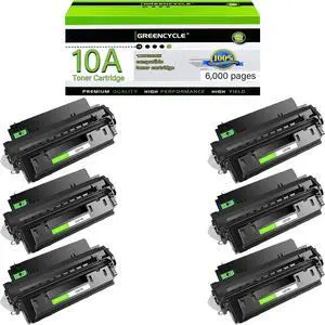 GREENCYCLE High-yield Compatible Toner Cartridge Replacement for HP 10A Q2610A work with Laser Jet 2300 2300L 2300n 2300d 2300dn 2300dtn Printer (Black,6-Pack)