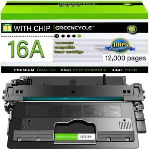 GREENCYCLE High-yield Compatible Toner Cartridge Replacement for HP 16A Q7516A work with Laser Jet 5200 5200n 5200tn 5200dtn 5200L 5200LX Printer (Black,1-Pack)