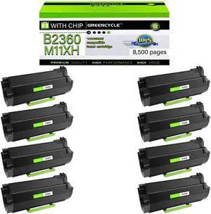 GREENCYCLE Compatible Toner Cartridge Replacement for Dell B2360 M11XH Work with Dell B2360 B2360d B2360dn B3460dn B3465dn B3465dnf Laser Printer (Black,8-Pack)