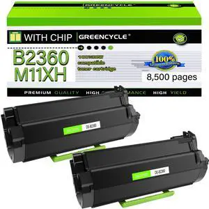 GREENCYCLE Compatible Toner Cartridge Replacement for Dell B2360 M11XH Work with Dell B2360 B2360d B2360dn B3460dn B3465dn B3465dnf Laser Printer (Black,2-Pack)