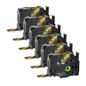 GREENCYCLE TZe-841 18mm 0.7 Laminated Gold Tape Compatible for Brother P-Touch Black on Gold TZ-841 TZe841 3/4 inch TZe TZ Tape for Ptouch PTD410 PTD400 PTD610BT PTD600, 6 Pack GREENCYCLE TZe-841 18mm 0.7 Laminated Gold Tape Compatible for Brother P-Touch Black on Gold TZ-841 TZe841 3/4 inch TZe TZ Tape for Ptouch PTD410 PTD400 PTD610BT PTD600, 6 Pack