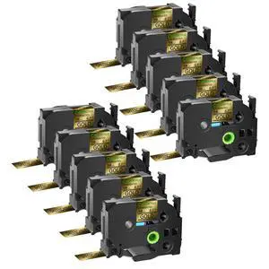 GREENCYCLE TZe-841 18mm 0.7 Laminated Gold Tape Compatible for Brother P-Touch Black on Gold TZ-841 TZe841 3/4 inch TZe TZ Tape for Ptouch PTD410 PTD400 PTD610BT PTD600, 10 Pack GREENCYCLE TZe-841 18mm 0.7 Laminated Gold Tape Compatible for Brother P-Touch Black on Gold TZ-841 TZe841 3/4 inch TZe TZ Tape for Ptouch PTD410 PTD400 PTD610BT PTD600, 10 Pack