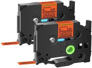 GREENCYCLE Compatible for Brother P-Touch Label Tape TZe-B21 9mm 0.35" Laminated Fluorescent Orange TZeB21 TZ-B21 TZe TZ 3/8 inch Black on Orange Label Tape, 2 Pack GREENCYCLE Compatible for Brother P-Touch Label Tape TZe-B21 9mm 0.35" Laminated Fluorescent Orange TZeB21 TZ-B21 TZe TZ 3/8 inch Black on Orange Label Tape, 2 Pack