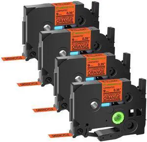 GREENCYCLE Compatible for Brother P-Touch Label Tape TZe-B21 9mm 0.35" Laminated Fluorescent Orange TZeB21 TZ-B21 TZe TZ 3/8 inch Black on Orange Label Tape, 4 Pack GREENCYCLE Compatible for Brother P-Touch Label Tape TZe-B21 9mm 0.35" Laminated Fluorescent Orange TZeB21 TZ-B21 TZe TZ 3/8 inch Black on Orange Label Tape, 4 Pack