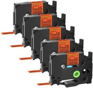 GREENCYCLE Compatible for Brother P-Touch Label Tape TZe-B21 9mm 0.35" Laminated Fluorescent Orange TZeB21 TZ-B21 TZe TZ 3/8 inch Black on Orange Label Tape, 5 Pack GREENCYCLE Compatible for Brother P-Touch Label Tape TZe-B21 9mm 0.35" Laminated Fluorescent Orange TZeB21 TZ-B21 TZe TZ 3/8 inch Black on Orange Label Tape, 5 Pack