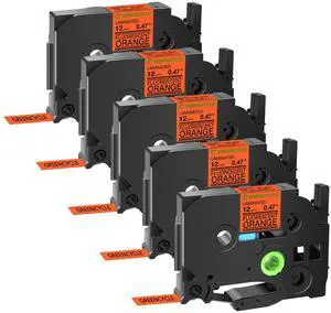 GREENCYCLE Compatible for Brother P-Touch Label Tape TZe-B21 9mm 0.35" Laminated Fluorescent Orange TZeB21 TZ-B21 TZe TZ 3/8 inch Black on Orange Label Tape, 5 Pack GREENCYCLE Compatible for Brother P-Touch Label Tape TZe-B21 9mm 0.35" Laminated Fluorescent Orange TZeB21 TZ-B21 TZe TZ 3/8 inch Black on Orange Label Tape, 5 Pack
