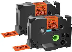 GREENCYCLE Compatible for Brother P-Touch Label Tape TZe-B51 24mm 0.94" Laminated Fluorescent Orange TZeB51 TZ-B51 TZe TZ 1 inch Black on Orange Label Tape, 2 Pack GREENCYCLE Compatible for Brother P-Touch Label Tape TZe-B51 24mm 0.94" Laminated Fluorescent Orange TZeB51 TZ-B51 TZe TZ 1 inch Black on Orange Label Tape, 2 Pack