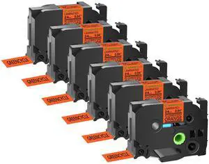 GREENCYCLE Compatible for Brother P-Touch Label Tape TZe-B51 24mm 0.94" Laminated Fluorescent Orange TZeB51 TZ-B51 TZe TZ 1 inch Black on Orange Label Tape, 6 Pack GREENCYCLE Compatible for Brother P-Touch Label Tape TZe-B51 24mm 0.94" Laminated Fluorescent Orange TZeB51 TZ-B51 TZe TZ 1 inch Black on Orange Label Tape, 6 Pack