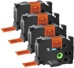 GREENCYCLE Compatible for Brother P-Touch Label Tape TZe-B51 24mm 0.94" Laminated Fluorescent Orange TZeB51 TZ-B51 TZe TZ 1 inch Black on Orange Label Tape, 4 Pack GREENCYCLE Compatible for Brother P-Touch Label Tape TZe-B51 24mm 0.94" Laminated Fluorescent Orange TZeB51 TZ-B51 TZe TZ 1 inch Black on Orange Label Tape, 4 Pack