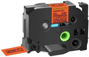 GREENCYCLE Compatible for Brother P-Touch Label Tape TZe-B51 24mm 0.94" Laminated Fluorescent Orange TZeB51 TZ-B51 TZe TZ 1 inch Black on Orange Label Tape, 20 Pack GREENCYCLE Compatible for Brother P-Touch Label Tape TZe-B51 24mm 0.94" Laminated Fluorescent Orange TZeB51 TZ-B51 TZe TZ 1 inch Black on Orange Label Tape, 20 Pack