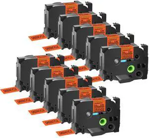 GREENCYCLE Compatible for Brother P-Touch Label Tape TZe-B51 24mm 0.94" Laminated Fluorescent Orange TZeB51 TZ-B51 TZe TZ 1 inch Black on Orange Label Tape, 10 Pack GREENCYCLE Compatible for Brother P-Touch Label Tape TZe-B51 24mm 0.94" Laminated Fluorescent Orange TZeB51 TZ-B51 TZe TZ 1 inch Black on Orange Label Tape, 10 Pack