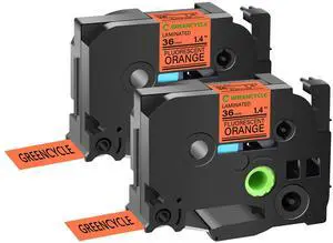 GREENCYCLE Compatible for Brother P-Touch Label Tape TZe-B61 36mm 1.4" Laminated Fluorescent Orange TZeB51 TZ-B61 TZe TZ 1-1/2 inch Black on Orange Label Tape, 2 Pack GREENCYCLE Compatible for Brother P-Touch Label Tape TZe-B61 36mm 1.4" Laminated Fluorescent Orange TZeB51 TZ-B61 TZe TZ 1-1/2 inch Black on Orange Label Tape, 2 Pack