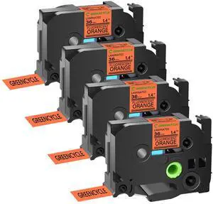 GREENCYCLE Compatible for Brother P-Touch Label Tape TZe-B61 36mm 1.4" Laminated Fluorescent Orange TZeB51 TZ-B61 TZe TZ 1-1/2 inch Black on Orange Label Tape, 4 Pack GREENCYCLE Compatible for Brother P-Touch Label Tape TZe-B61 36mm 1.4" Laminated Fluorescent Orange TZeB51 TZ-B61 TZe TZ 1-1/2 inch Black on Orange Label Tape, 4 Pack