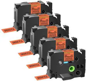 GREENCYCLE Compatible for Brother P-Touch Label Tape TZe-B61 36mm 1.4" Laminated Fluorescent Orange TZeB51 TZ-B61 TZe TZ 1-1/2 inch Black on Orange Label Tape, 5 Pack GREENCYCLE Compatible for Brother P-Touch Label Tape TZe-B61 36mm 1.4" Laminated Fluorescent Orange TZeB51 TZ-B61 TZe TZ 1-1/2 inch Black on Orange Label Tape, 5 Pack