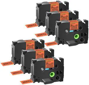 GREENCYCLE Compatible for Brother P-Touch Label Tape TZe-B61 36mm 1.4" Laminated Fluorescent Orange TZeB51 TZ-B61 TZe TZ 1-1/2 inch Black on Orange Label Tape, 6 Pack GREENCYCLE Compatible for Brother P-Touch Label Tape TZe-B61 36mm 1.4" Laminated Fluorescent Orange TZeB51 TZ-B61 TZe TZ 1-1/2 inch Black on Orange Label Tape, 6 Pack