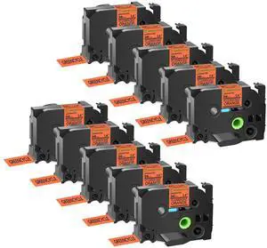 GREENCYCLE Compatible for Brother P-Touch Label Tape TZe-B61 36mm 1.4" Laminated Fluorescent Orange TZeB51 TZ-B61 TZe TZ 1-1/2 inch Black on Orange Label Tape, 10 Pack GREENCYCLE Compatible for Brother P-Touch Label Tape TZe-B61 36mm 1.4" Laminated Fluorescent Orange TZeB51 TZ-B61 TZe TZ 1-1/2 inch Black on Orange Label Tape, 10 Pack