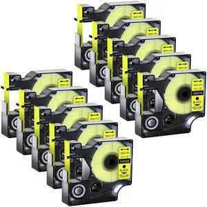 GREENCYCLE 10 Pack Compatible for DYMO D1 Label Maker Refill 45018 S0720580 Blue on Yellow, 1/2 Inch x 23 Ft for DYMO LabelManager 160 280 210D 360D 420P Wireless PnP 220P 260P 500TS 450DUO GREENCYCLE 10 Pack Compatible for DYMO D1 Label Maker Refill 45018 S0720580 Blue on Yellow, 1/2 Inch x 23 Ft for DYMO LabelManager 160 280 210D 360D 420P Wireless PnP 220P 260P 500TS 450DUO
