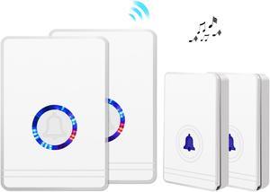 Wireless Doorbell Waterproof Mini House Door Bell Kit 900ft Range With 38  Ringtones & 4 Level Adjust-Able Volume Battery Powered 