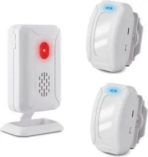 GREENCYCLE Wireless Motion Sensor Detector Alarm, Home Security Alert, Store Welcome Chime Door Entry Doorbell (918 Feet, 36 Tunes, 4 Volume Levels, LED Indicators), 2 Infrared Transmitter 1 Receiver