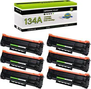 GREENCYCLE 6PK Black Toner Cartridge Replacement Compatible for HP 134A W1340A (No Chip) Laser Jet M209dw MFP M234dw M234sdn Printer