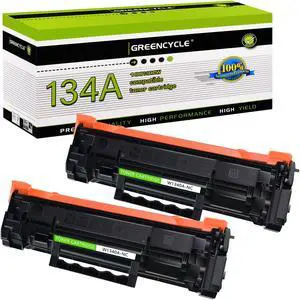 GREENCYCLE 2PK Black Toner Cartridge Replacement Compatible for HP 134A W1340A (No Chip) Laser Jet M209dw MFP M234dw M234sdn Printer