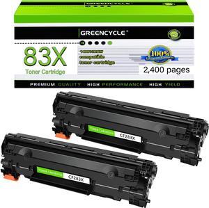 GREENCYCLE Compatible Toner Cartridge Replacement for HP 83X CF283X 83A CF283A work with Laser Jet M201dw M201n MFP M225dn M225dw M225nw Printer (Black, 2-Pack)