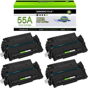 GREENCYCLE 4PK Compatible Laser Black Toner Cartridge Replacement for HP CE255A 55A LaserJet P3010 P3015 P3016 Pro 500 MFP M521dn M521dw Enterprise 500 MFP M525dn M525f Printer