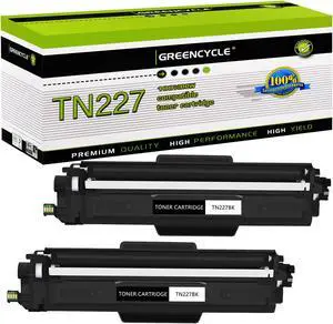 greencycle Compatible Toner Cartridge Replacement for Brother TN227 TN227BK to use with HL-L3290CDW HL-L3210CW MFC-L3750CDW MFC-L3710CW DCP-L3550CDW Printer (Black, 2-Pack)