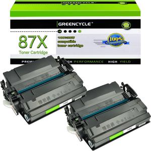 GREENCYCLE High-yield Compatible Toner Cartridge Replacement for HP 87X CF287X 87A CF287A work with Laser Jet Enterprise M506 M506dn M506n M506x Pro M501 M501dn M527dn Series Printers (Black, 2-Pack)