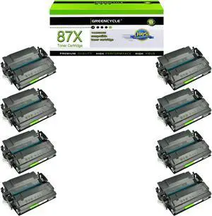 GREENCYCLE High-yield Compatible Toner Cartridge Replacement for HP 87X CF287X 87A CF287A work with Laser Jet Enterprise M506 M506dn M506n M506x Pro M501 M501dn M527dn Series Printers (Black, 8-Pack)